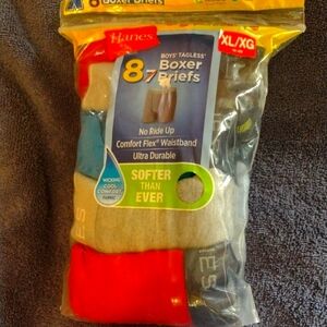 Hanes Gray and Red Boxer Briefs Soft Comfort Flex